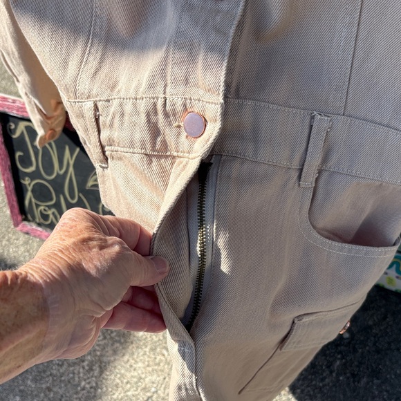 Deluc Beige Denim khaki shirt dress - Picture 3 of 7